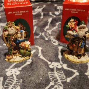 💀Hand Painted Porcelain Santa Figurines